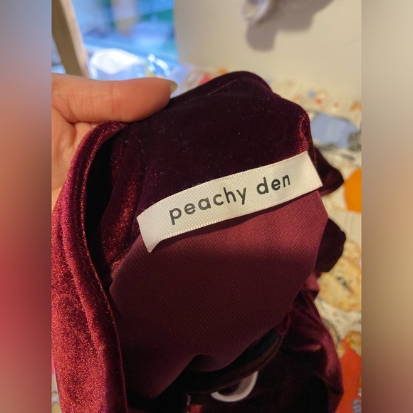 Peachy Den The Kernel Velvet Jumpsuit - Claret - Picture 5 of 6